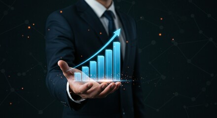 Elevating Success Hand Holding Growth Chart