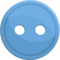 Simple Blue Round Sewing Button With Two Holes Centered On A Transparent Background