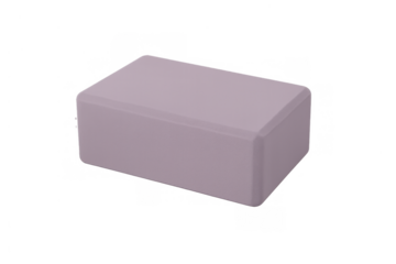 Foam yoga block in purple color aiding fitness and exercise, isolated on transparent background