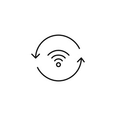 Wi-fi symbol in renew arrows. System security updates. Pixel perfect, editable stroke vector icon