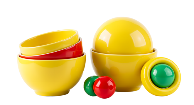 BABY TOYS - Colorful plastic stacking cups and balls toy for children, educational playset for toddlers and preschoolers, perfect for early learning and motor skills