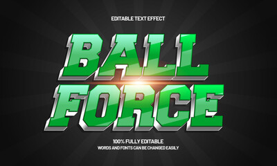 ball force editable text effect for titles and promotion