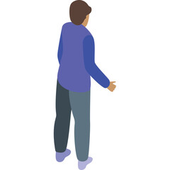 Person Standing with One Hand Extended Outdoors With A Transparent Background And Pixelated Style