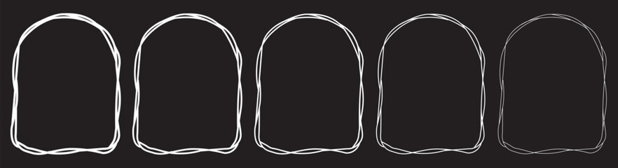 Set of nautical ropes shapes silhouette .Set of black isolated silhouette of chains on black   background. Vector rope chain border set black and white design element