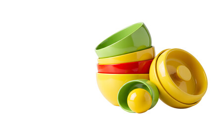 BABY TOYS - Colorful wooden spinning tops isolated on black background, vibrant traditional toys for kids and nostalgic playtime