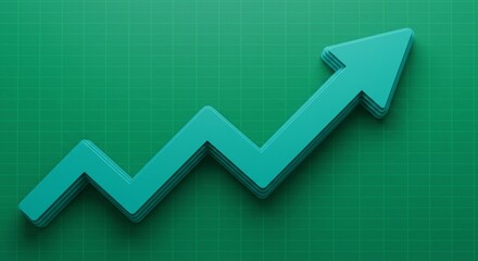 Upward Trend A Visual Representation of Growth and Progress on a Green Background