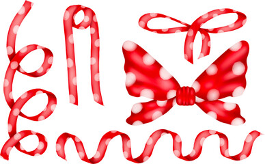 red bow ribbon watercolor art 