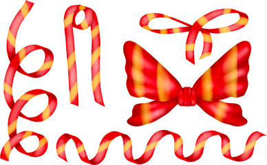 red bow ribbon watercolor art 