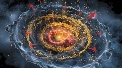 The protective effects of lithium in a neuron's mitochondria. A healthy, robust mitochondrion is surrounded by lithium ions (as a golden aura).
