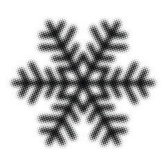 Isolated snowflake, halftone dots, fading dot effect, winter background design, vector illustration