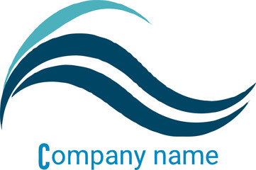 Elegant flowing waves logo design in teal and blue, perfect for corporate identity and branding solutions