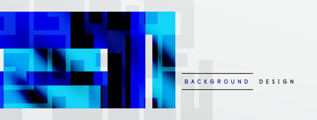 Abstract geometric pattern. Blue squares overlap, creating dynamic visual effect. White space provides contrast, modern aesthetic.