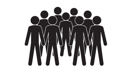 Group of people icon simple flat vector glyph design representing teamwork and community isolated on white background