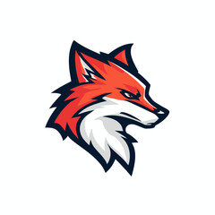 Furious red fox head profile illustration, dynamic wild animal mascot logo design for sports team or esports gaming