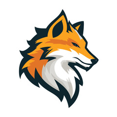 Stylized fox head vector illustration, a modern graphic design animal mascot logo concept with sharp lines and strong profile