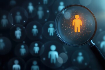 Identifying talent and building stronger teams is crucial for growth, as seen through a magnifying glass.