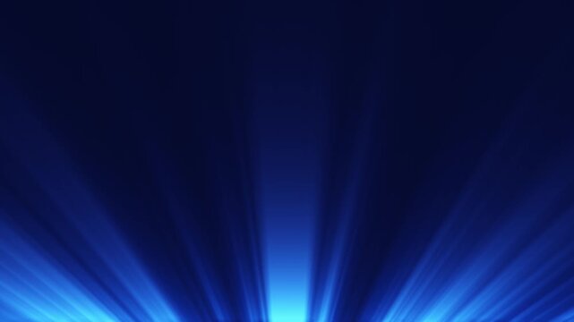 An abstract background of blue rays spreading out from the bottom center of the video.