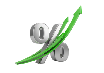 man with percent sign