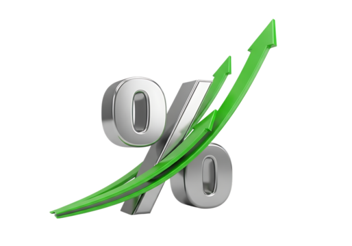 man with percent sign