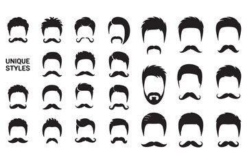 Collection of 30 unique men's hairstyles and mustache styles for styling ideas