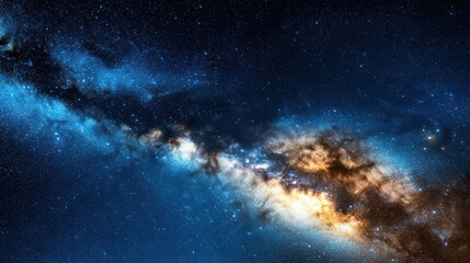 Majestic stars twinkling softly across night sky, creating serene cosmic view