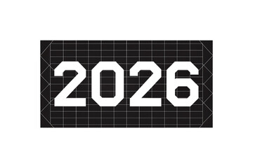 2026 New Year PNG Logo : Minimalist Typography 