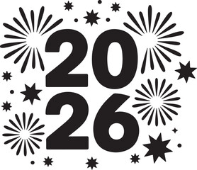 Obraz premiumHappy new year 2026 vector illustration. 