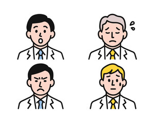 Simple Illustration of a Troubled Middle-Aged or Senior Man in a Lab Coat