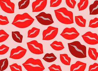 seamless background with lips