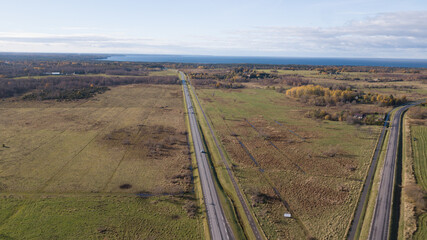 road view from drone