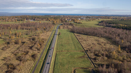 road view from drone