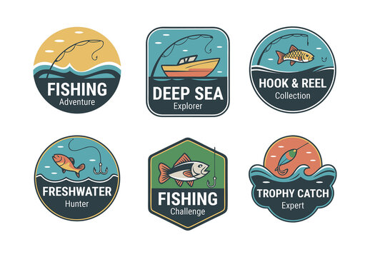 Fishing Badge Design Layout
