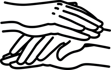 Two hands gently resting on top of each other in a gesture of support and care