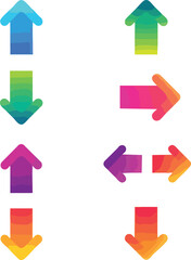 Colorful arrow icons pointing in various directions for navigation and design.