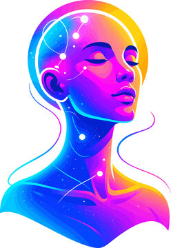 Neon Dream Portrait design for dtf print