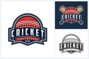 Cricket logo sport design template, cricket team emblem collection, cricket tournament badge logo design vector illustration
