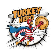 Thanksgiving funny Vector Illustration of Turkey, Pumpkin, Leaves and Harvest Elements for Autumn Holiday Design