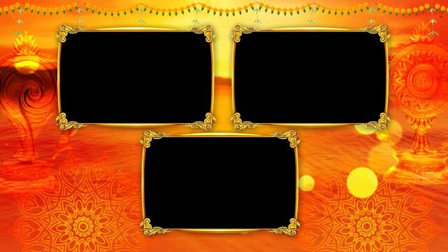 Triple Screen  Three Window Indian Festival Video Template