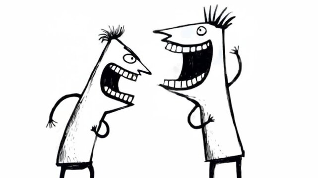 cartoon monster talking with each other