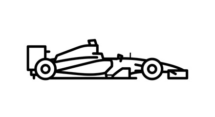 Naklejka premium Minimal F1 Car Vector Icon Style