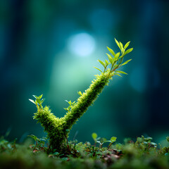 Green Sprout Tick Symbol of Growth, Acceptance, and Eco-Friendliness in Natural Light