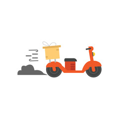 Flat style red motorcycle isolated on white background.Vector eps 10 