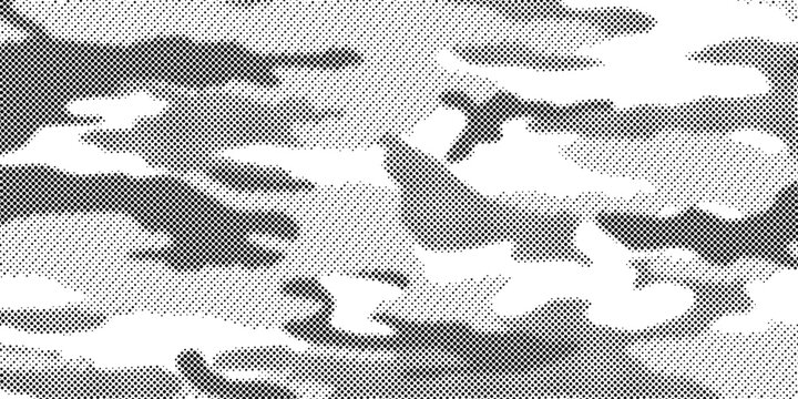 Abstract halftone seamless camouflage, led style texture. Dot pattern in black colors, camo digital background. Vector pixel art wallpaper