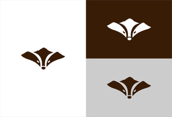Badger head logo in three colors