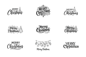 Merry Christmas Typography Set