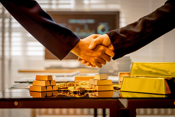 A suited Asian analyst confirms the tangible value of global gold holdings, carefully placing a...