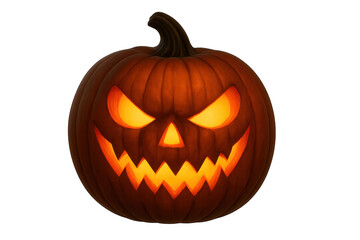 Obraz premium Halloween pumpkin jack-o-lantern glowing with scary face