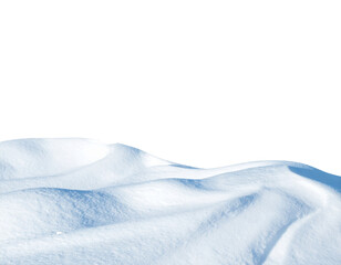 Freigestellte Schneelandschaft auf weißem Hintergrund – Winterlandschaft als Freisteller für Design und Compositing