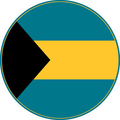 Bahamas Circle Flag, Bahamas Flag Icon