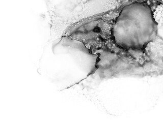 Abstract Black Solid Watercolor Ink Texture PNG Shape on Transparent Background